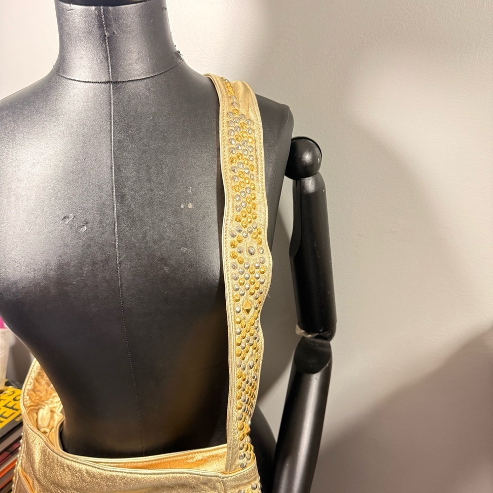 Gold Studded Leather Shoulder Bag - Picture 11 of 15
